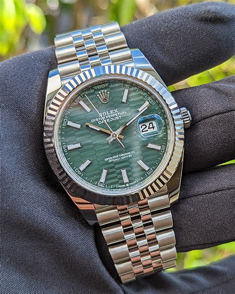 rolex datejust 41mm - black & green emerald|Rolex Datejust black dial.